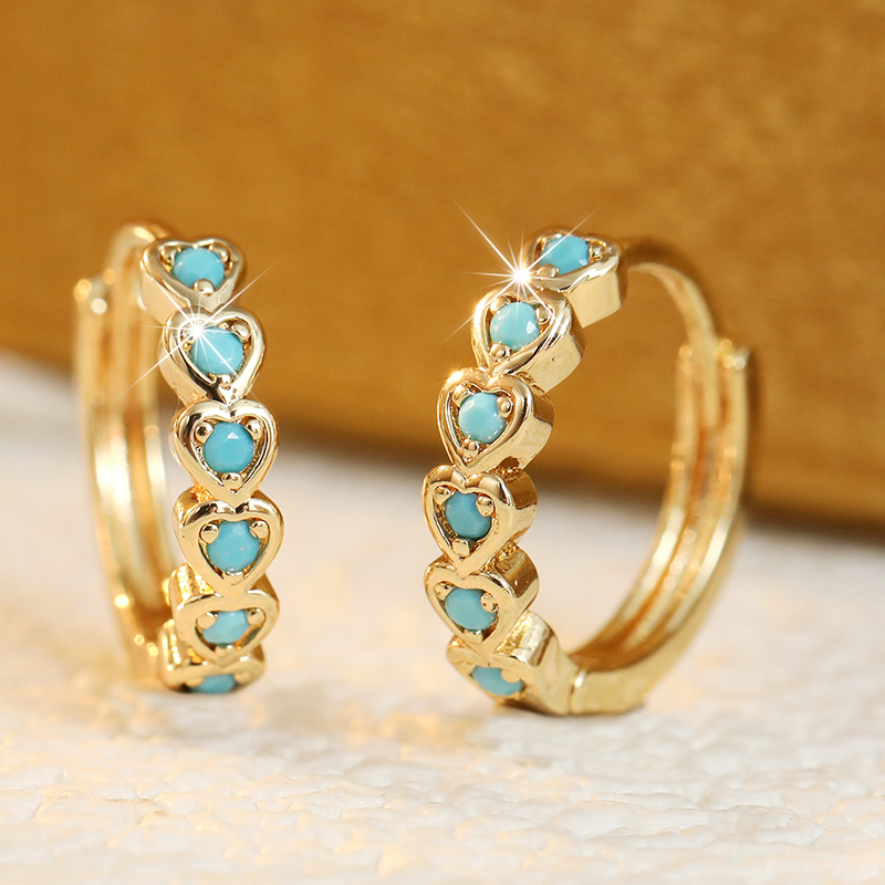 Women's Textured Copper Hollow Round Hoops Set